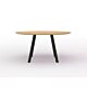 Studio HENK New Co Quadpod XL tafel zwart frame 4 cm-∅ 180 cm-Hardwax oil natural