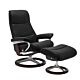 Stressless View M Signature chroom relaxfauteuil+hocker-Paloma Black-Bruin