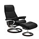 Stressless View M Signature chroom relaxfauteuil+hocker-Paloma Black-Wenge