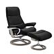 Stressless View M Signature chroom relaxfauteuil+hocker-Paloma Black-Whitewash