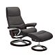 Stressless View M Signature chroom relaxfauteuil+hocker-Paloma Rock-Bruin