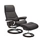 Stressless View M Signature chroom relaxfauteuil+hocker-Paloma Rock-Wenge