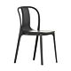 Vitra Belleville Chair gestoffeerde stoel-Leer / zwart