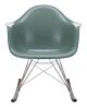 Vitra Eames RAR Fiberglass schommelstoel met verchroomd onderstel-Sea Foam Green-Esdoorn donker
