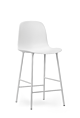 Normann Copenhagen Form Bar Chair barkruk stalen onderstel -White-Zithoogte 65 cm