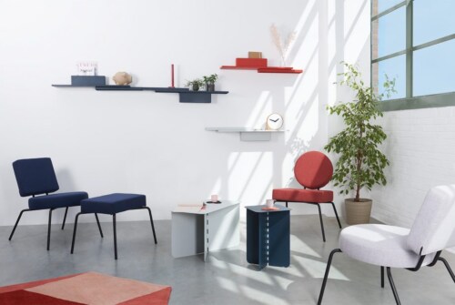 Puik Option Lounge fauteuil-Donker blauw-Vierkante zit, vierkante rug