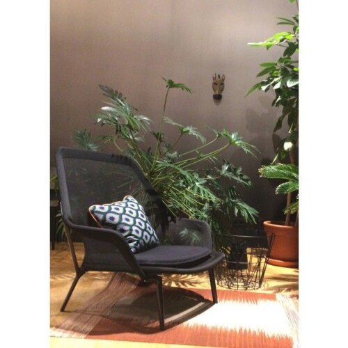 Vitra Slow chair met Ottoman loungestoel-Blauw-groen