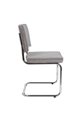 Zuiver Ridge Rib Brushed metal stoel-Licht grijs