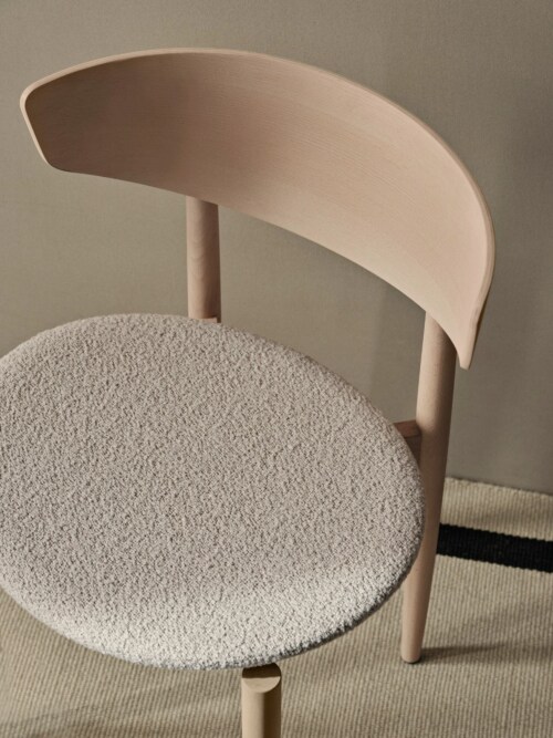 Ferm Living Herman Dining Chair - gestoffeerde zitting-White Beech
