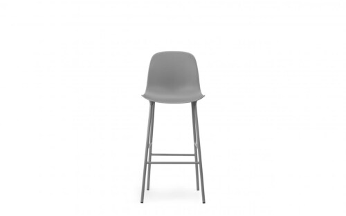 Normann Copenhagen Form Bar Chair barkruk stalen onderstel -Grey-Zithoogte 75 cm