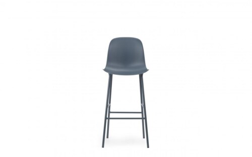 Normann Copenhagen Form Bar Chair barkruk stalen onderstel -Blue-Zithoogte 75 cm