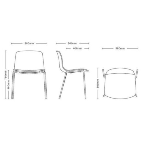 HAY About a Chair AAC16 zwart onderstel stoel-Melange Cream