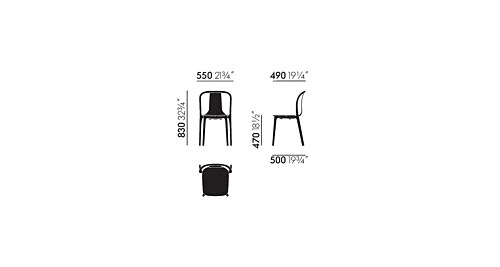 Vitra Belleville Chair Wood stoel-Donker eiken