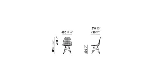 Vitra Eames Wire Chair DKR-2 stoel zwart gepoedercoat onderstel-Hopsak 66