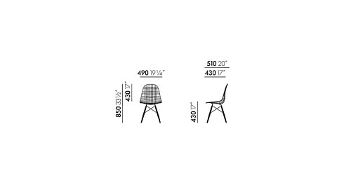 Vitra Eames Wire Chair DKW onderstel esdoorn stoel-Hopsak 87