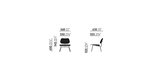 Vitra Eames LCM leather stoel-Zwart Essen / Nero Leder