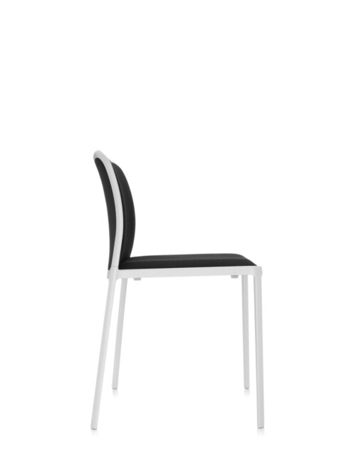 Kartell Audrey Soft wit stoel-Wit-zwart-Zonder armleuning