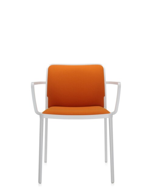 Kartell Audrey Soft wit stoel-Wit-oranje-Met armleuning