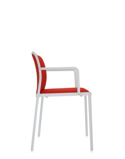 Kartell Audrey Soft wit stoel-Wit-rood-Met armleuning