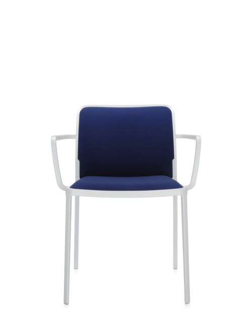 Kartell Audrey Soft wit stoel-Wit-blauw-Met armleuning