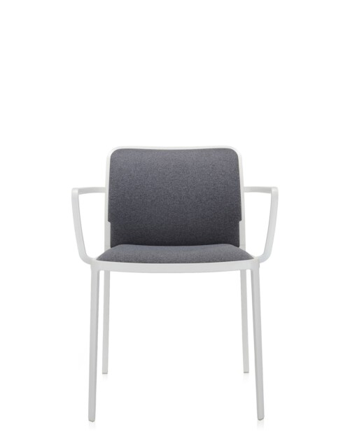 Kartell Audrey Soft wit stoel-Wit-grijs-Met armleuning