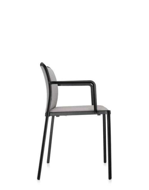 Kartell Audrey Soft zwart stoel-Beige-Met armleuning