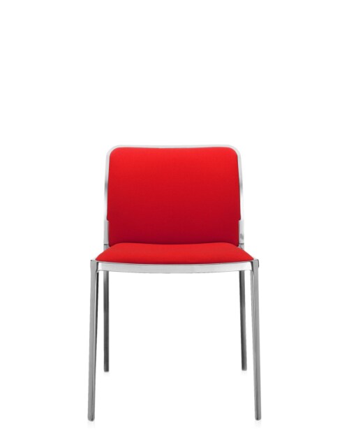 Kartell Audrey Soft aluminium stoel-Rood-Met armleuning