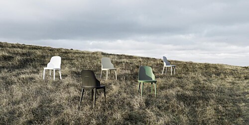 Normann Copenhagen Allez gestoffeerde stoel eiken onderstel-Park Green