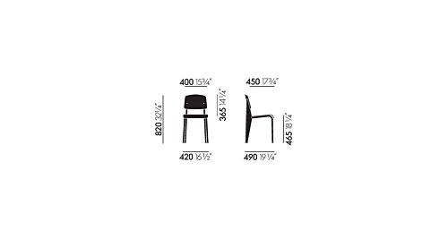 Vitra Standard SP stoel-Coffee - Warm grey