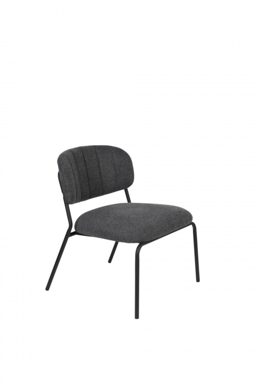 vanHarte Jolien fauteuil zonder arm zwart onderstel-Dark grey