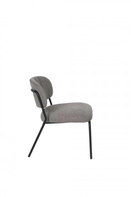 vanHarte Jolien fauteuil zonder arm zwart onderstel-Grey