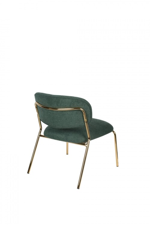 vanHarte Jolien fauteuil zonder arm goud onderstel-Dark green