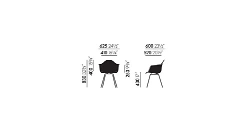 Vitra Eames DAX stoel met zwart onderstel-Mauve grijs