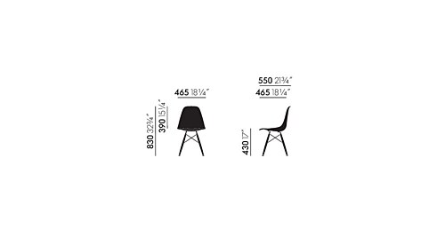 Vitra Eames DSW stoel met donker esdoorn onderstel-Wit