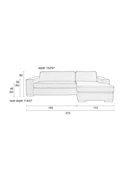 Zuiver Fiep sofa hoekbank-Grijs-Arm links