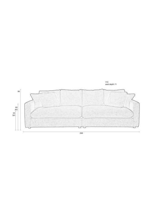 Zuiver Sense sofa bank-Licht grijs