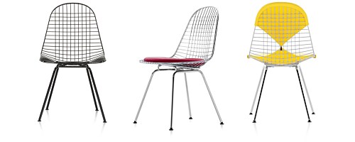 Vitra Eames Wire Chair DKR stoel-Zwart