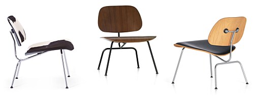 Vitra Eames LCM leather stoel-Naturel Essen / Chocolade 