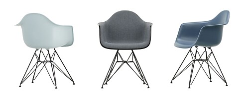 Vitra Eames DAR stoel met verchroomd onderstel-Graniet grijs
