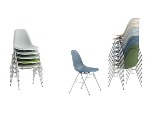 Vitra Eames DSS stapelbare stoel-Pebble RE