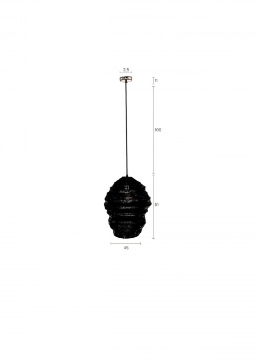 Dutchbone Luca hanglamp-Black-L