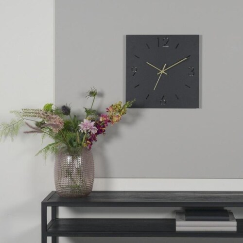 Spinder Design Time vierkant wandklok-Zwart-60x60 cm