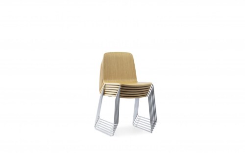 Normann Copenhagen Just Chair staal stoel-Eiken-Chromed