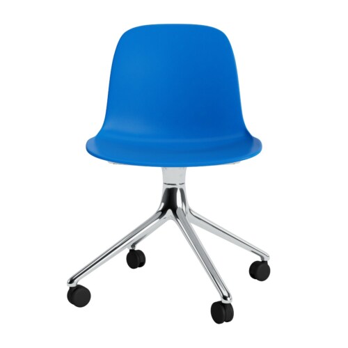 Normann Copenhagen Form Swivel zonder arm bureaustoel aluminium onderstel-Bright Blue 