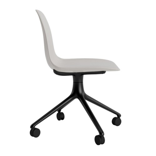 Normann Copenhagen Form Swivel zonder arm bureaustoel zwart onderstel-Warm Grey