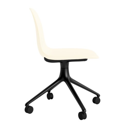 Normann Copenhagen Form Swivel zonder arm bureaustoel zwart onderstel-Cream