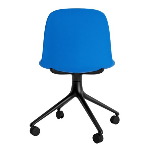 Normann Copenhagen Form Swivel zonder arm bureaustoel zwart onderstel-Bright Blue 