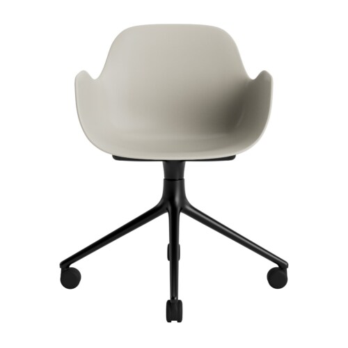Normann Copenhagen Form Swivel bureaustoel zwart aluminium onderstel-Light grey