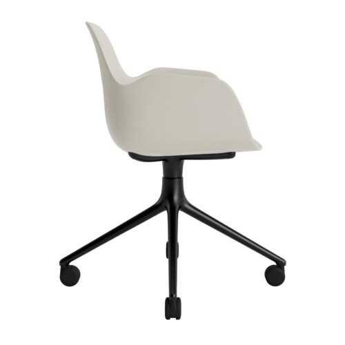 Normann Copenhagen Form Swivel bureaustoel zwart aluminium onderstel-Light grey