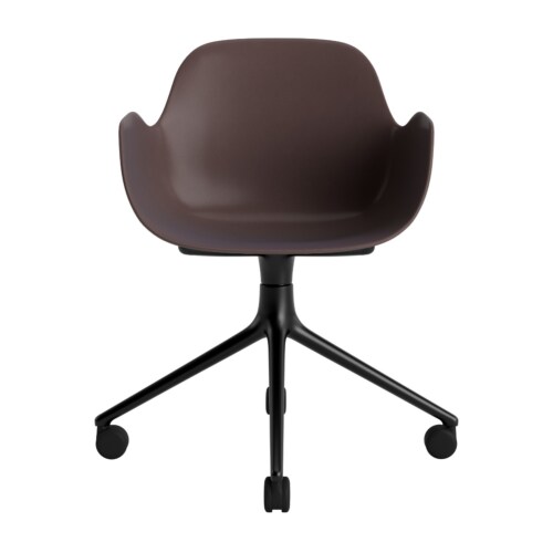 Normann Copenhagen Form Swivel bureaustoel zwart aluminium onderstel-Brown